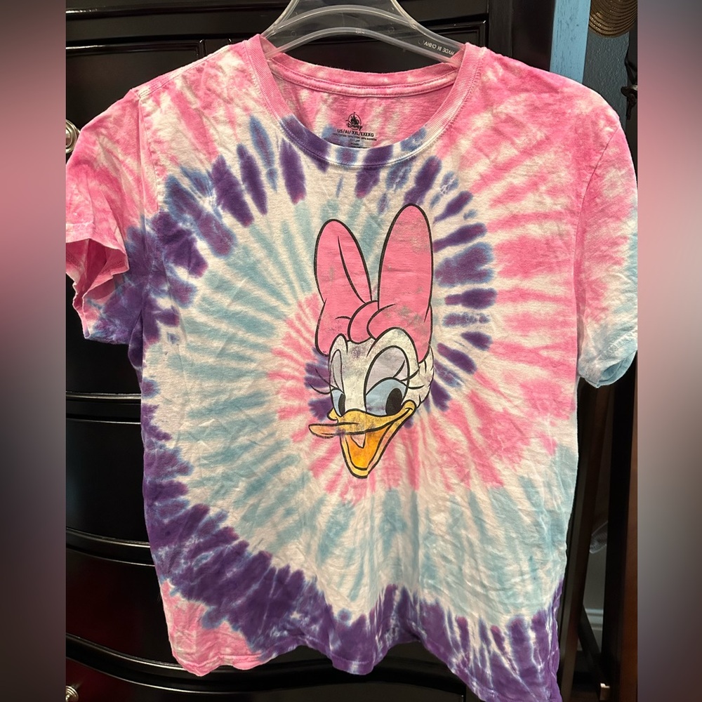 Disney store distressed Daisy Duck tie dye shirt